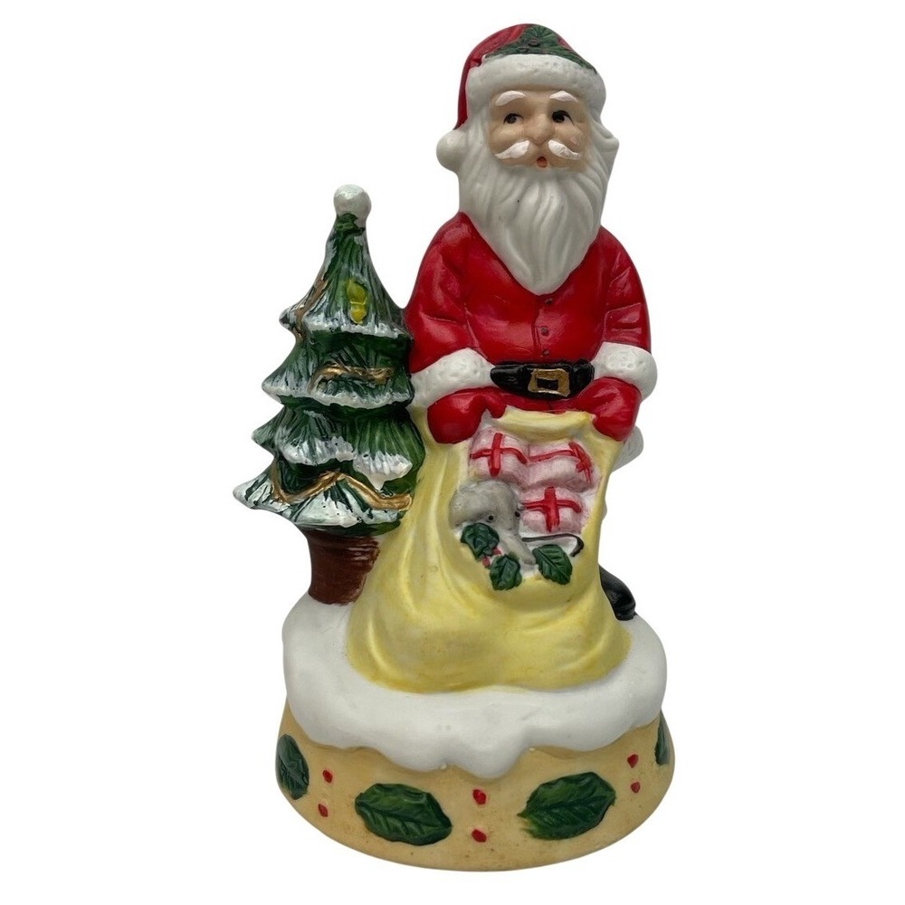 Vintage Ceramic Santa Claus Music Box Plays Santa Is Coming To‎ Town Revolving